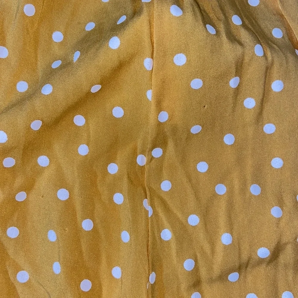 Imperfect NWT NAF NAF Paris skirt yellow maxi skirt rope tassel‎ belt polka dot